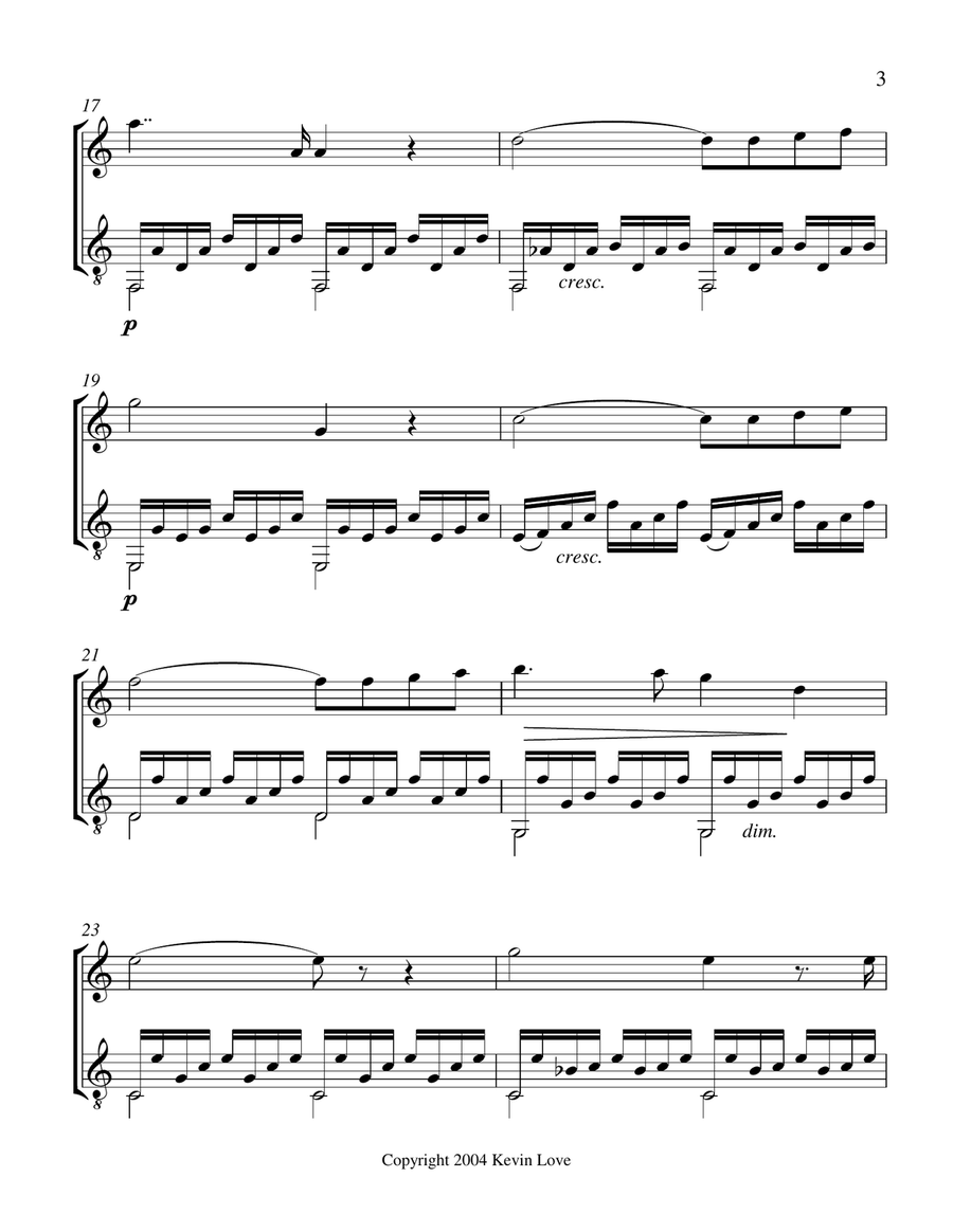 Ave Maria (Violin and Guitar) - Score and Parts String Duet scores gallery preview page 3