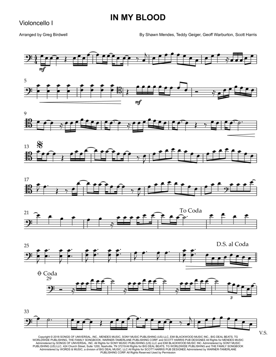In My Blood String Duet scores gallery preview page 1