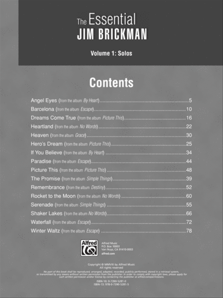 The Essential Jim Brickman, Volume 1 Piano Solo scores gallery preview page 2