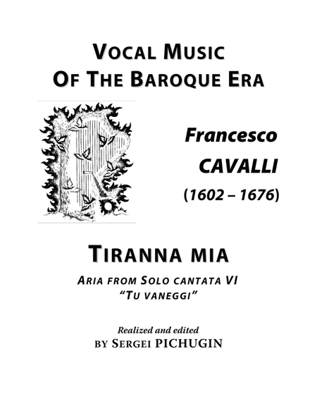CAVALLI Francesco: Tiranna mia, aria from the cantata, arranged for Voice and Piano (G minor) image number null