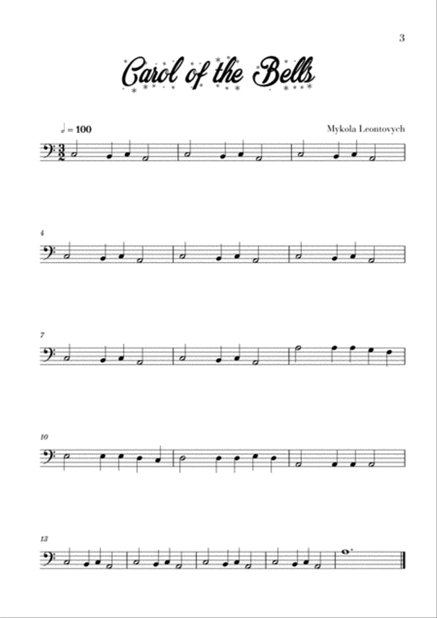 10 Easy Christmas Carols for Bassoon Beginners (Music for Children) Bassoon Solo scores gallery preview page 5