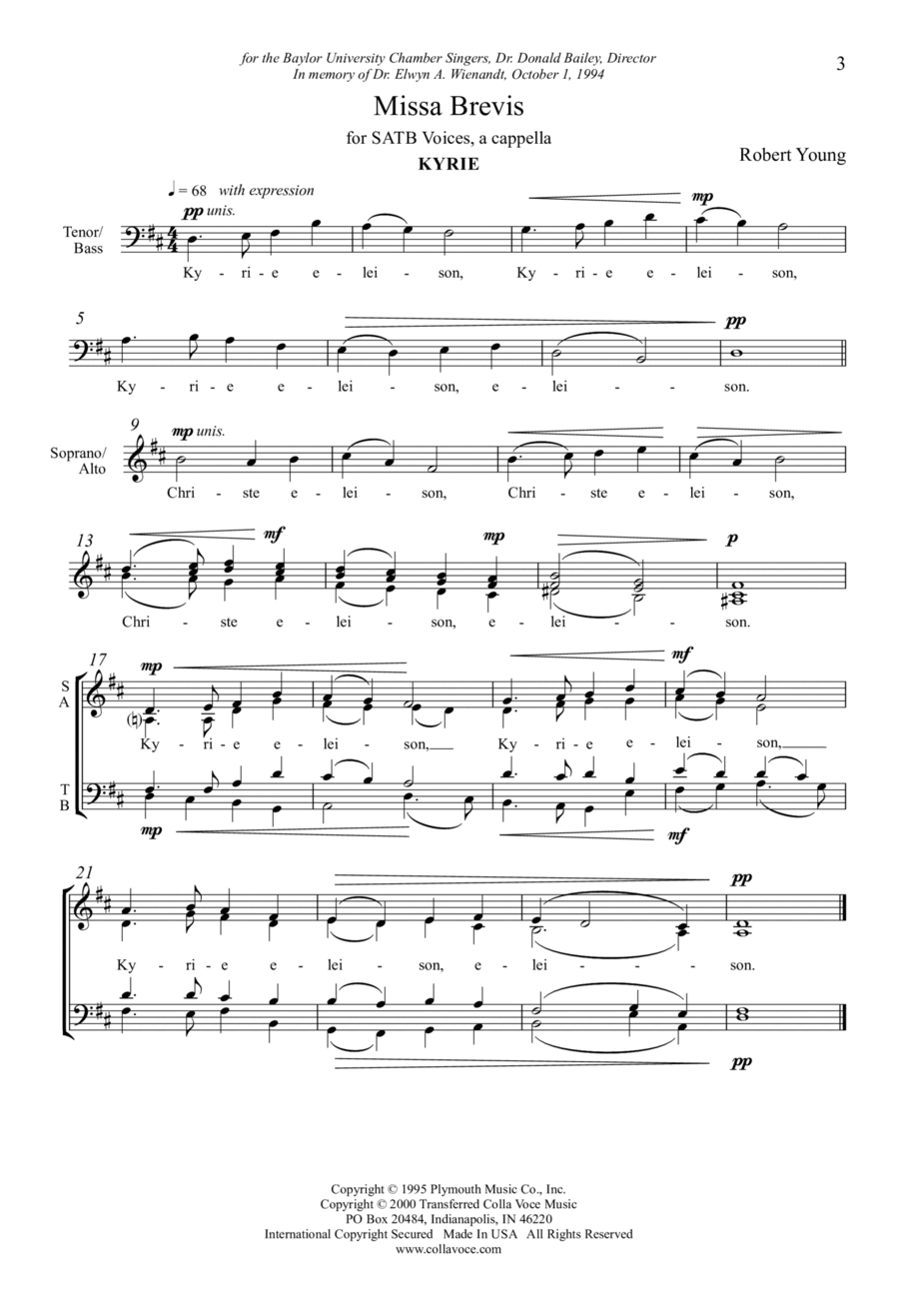 Missa Brevis Missa Brevis 4-Part scores gallery preview page 1