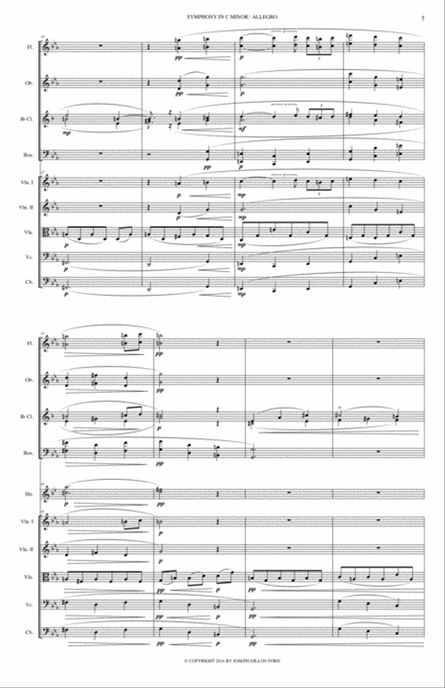 Symphony in C MINOR - The Fitch Symphony - all four movements (33 minutes) Full Orchestra scores gallery preview page 5