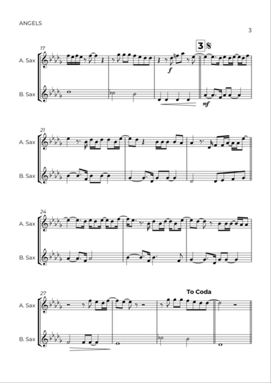 Angels Baritone Saxophone scores gallery preview page 3