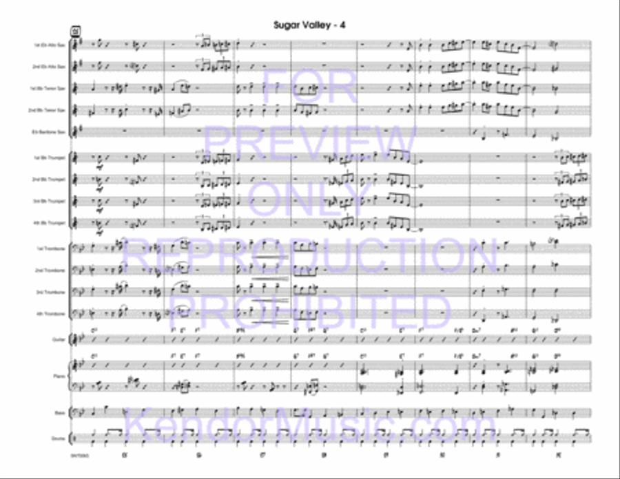 Sugar Valley (Full Score) Jazz Ensemble scores gallery preview page 5