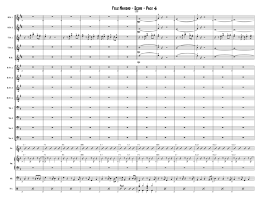 Feliz Navidad Jazz Ensemble scores gallery preview page 4