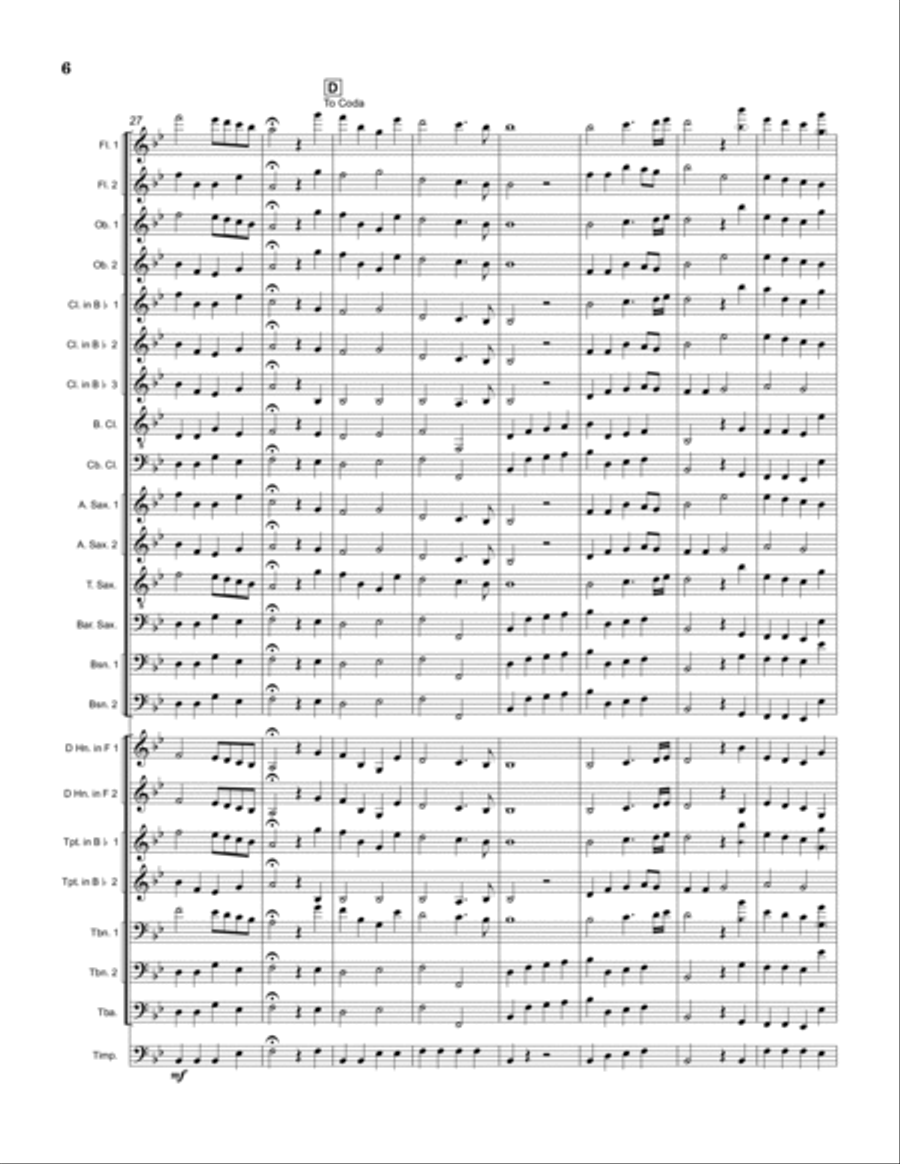 Where'er You Walk (Song of Jupiter) Concert Band scores gallery preview page 6