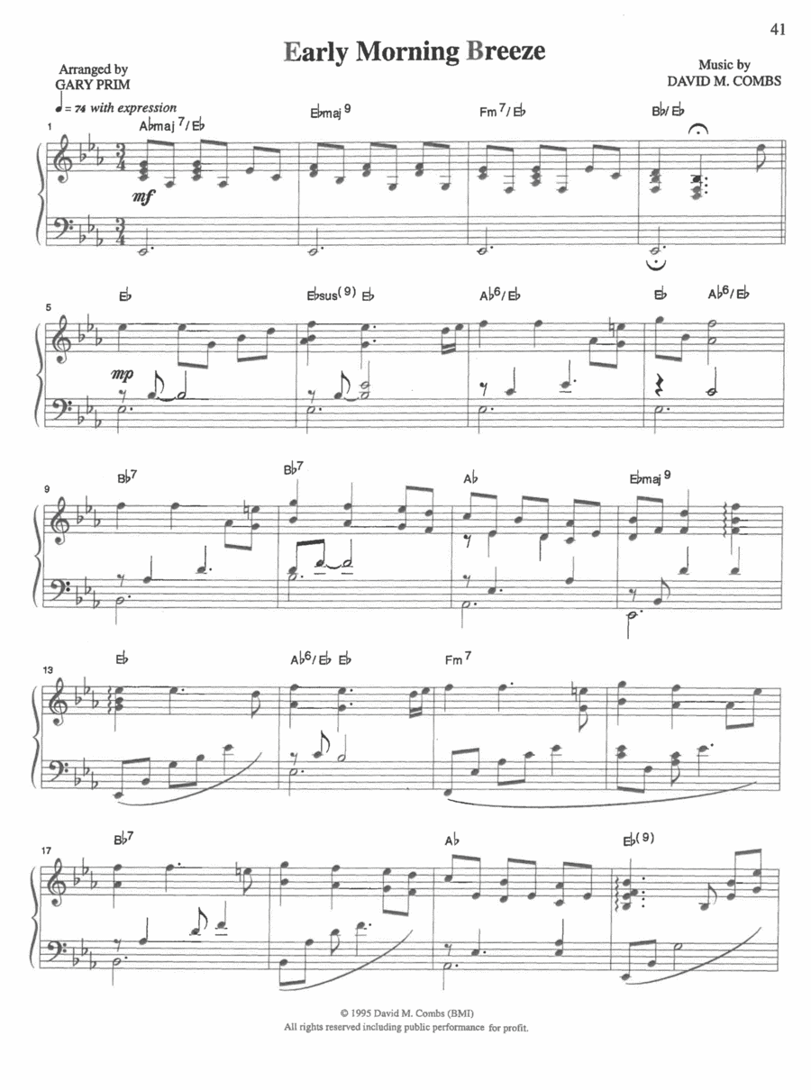 Early Morning Breeze Piano Solo scores gallery preview page 1