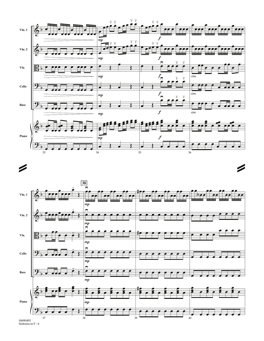 Sinfonia In F - Conductor Score (Full Score) Orchestra scores gallery preview page 6