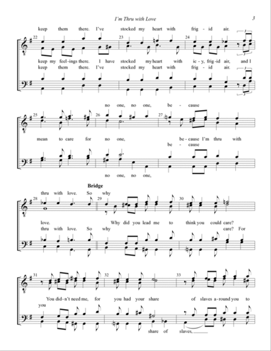 I'm Thru With Love (arr. Kevin Keller) TTBB scores gallery preview page 3