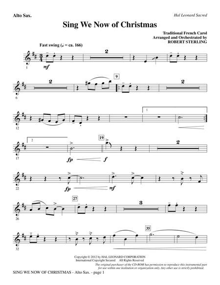 Sing We Now Of Christmas - Alto Sax