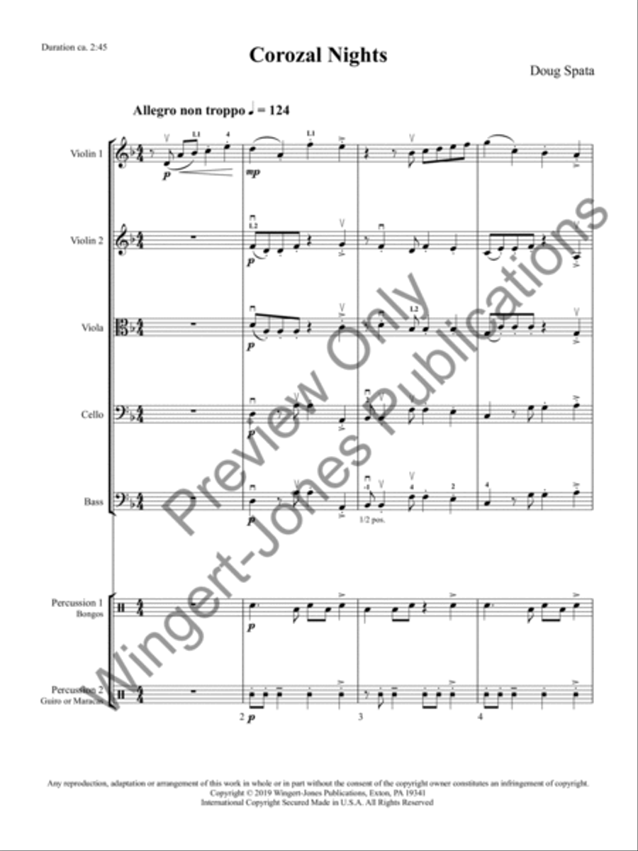 Corozal Nights (Score) String Orchestra scores gallery preview page 4