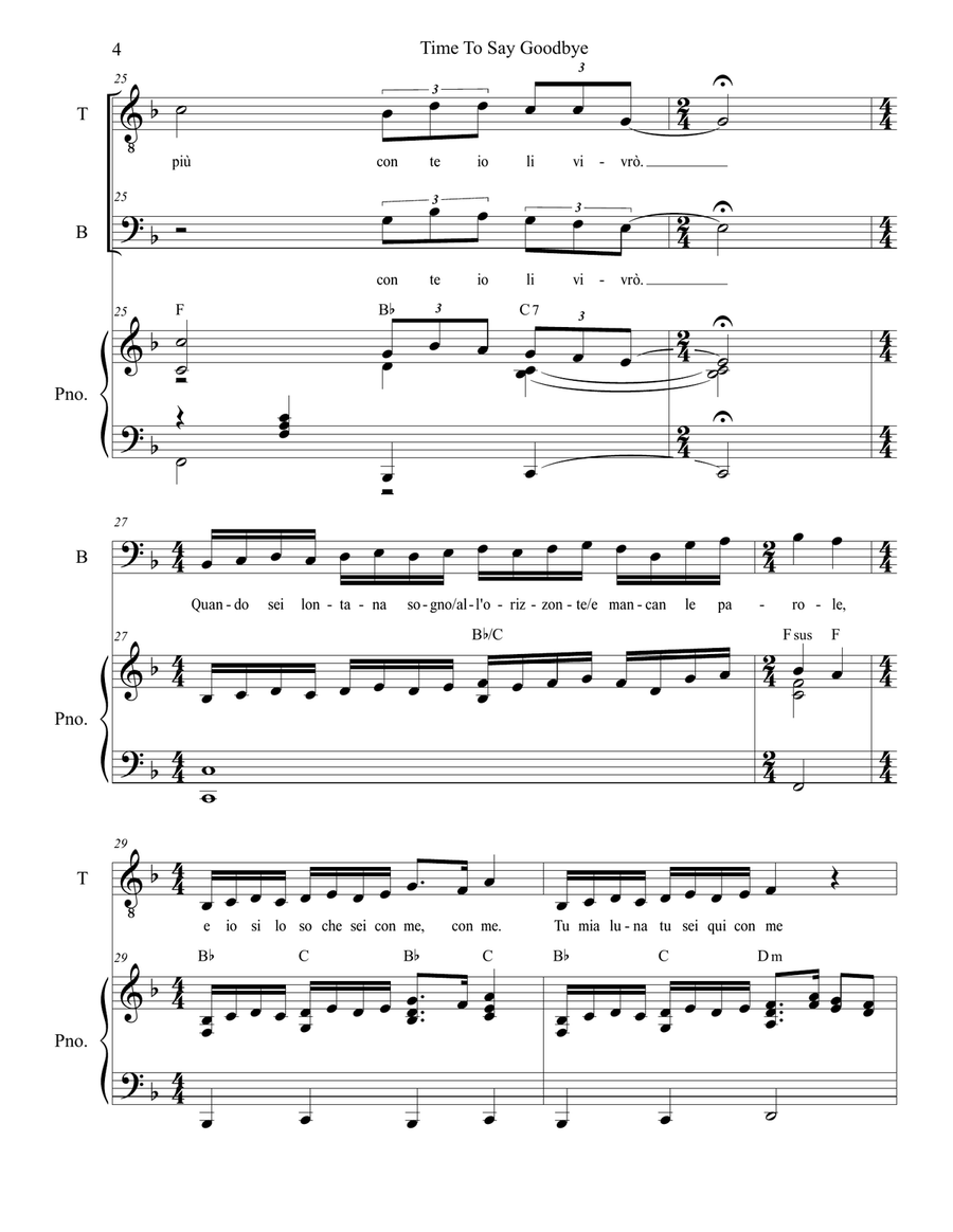 Time To Say Goodbye Vocal Duet scores gallery preview page 4