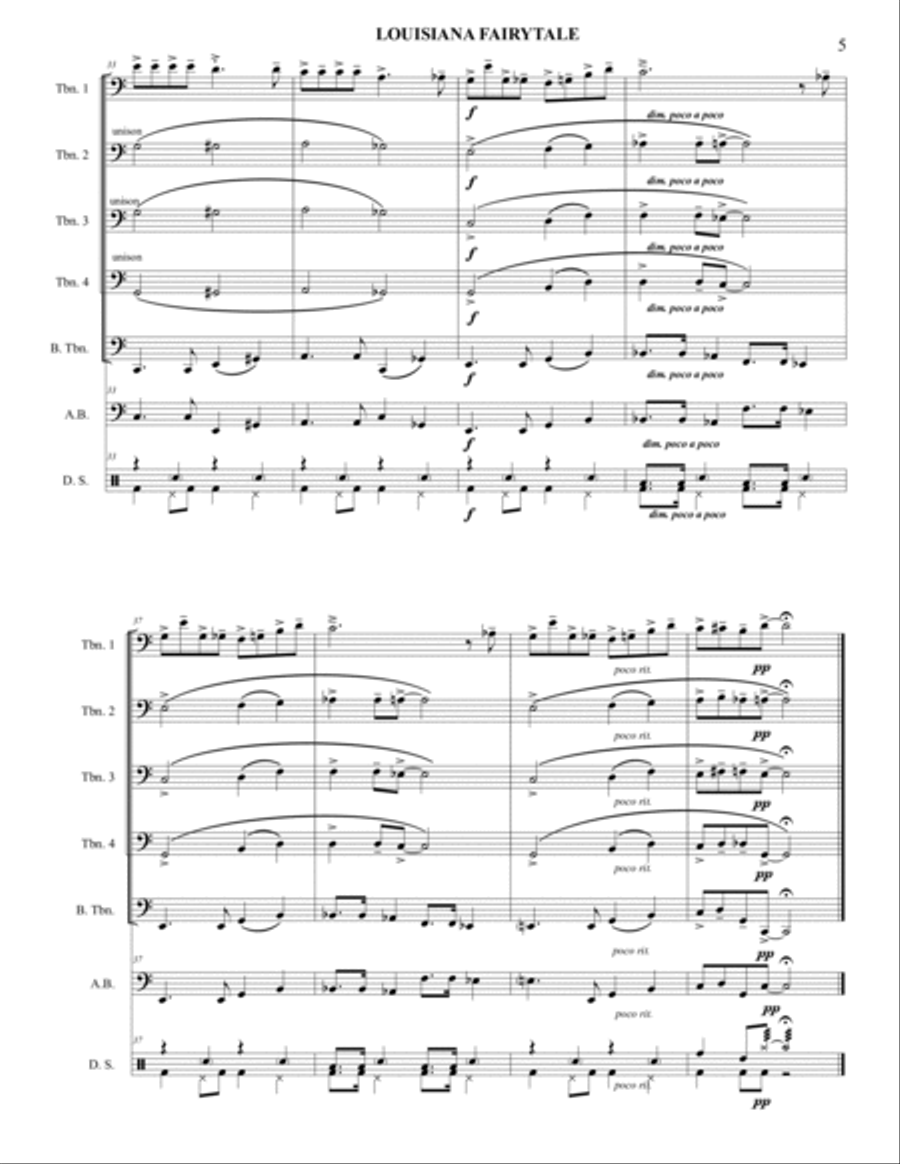 Louisiana Fairy Tale Trombone scores gallery preview page 5