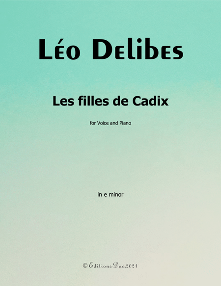 Les filles de Cadix, by Delibes, in e minor