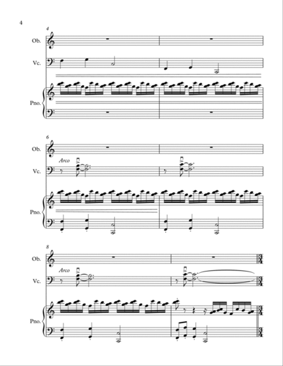 Bokeh - A Trio for Oboe/English Horn, Cello and Piano English Horn scores gallery preview page 4