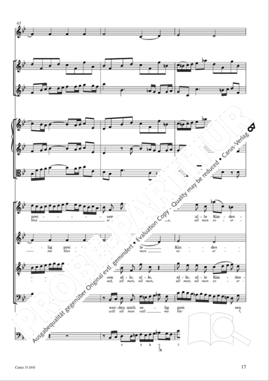 Magnify the Lord, my soul (Meine Seel erhebt den Herren) 4-Part scores gallery preview page 13