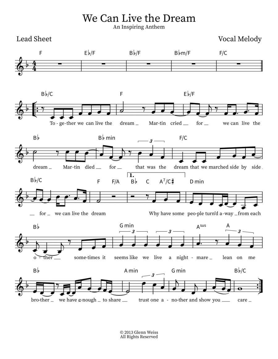 We Can Live the Dream Voice scores gallery preview page 1