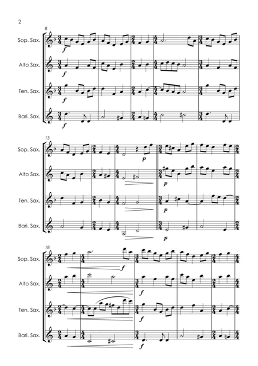 Oif'n Pripetshok אויפן פריפעטשיק‎ (Jewish Wedding) - sax quartet Saxophone Quartet scores gallery preview page 5