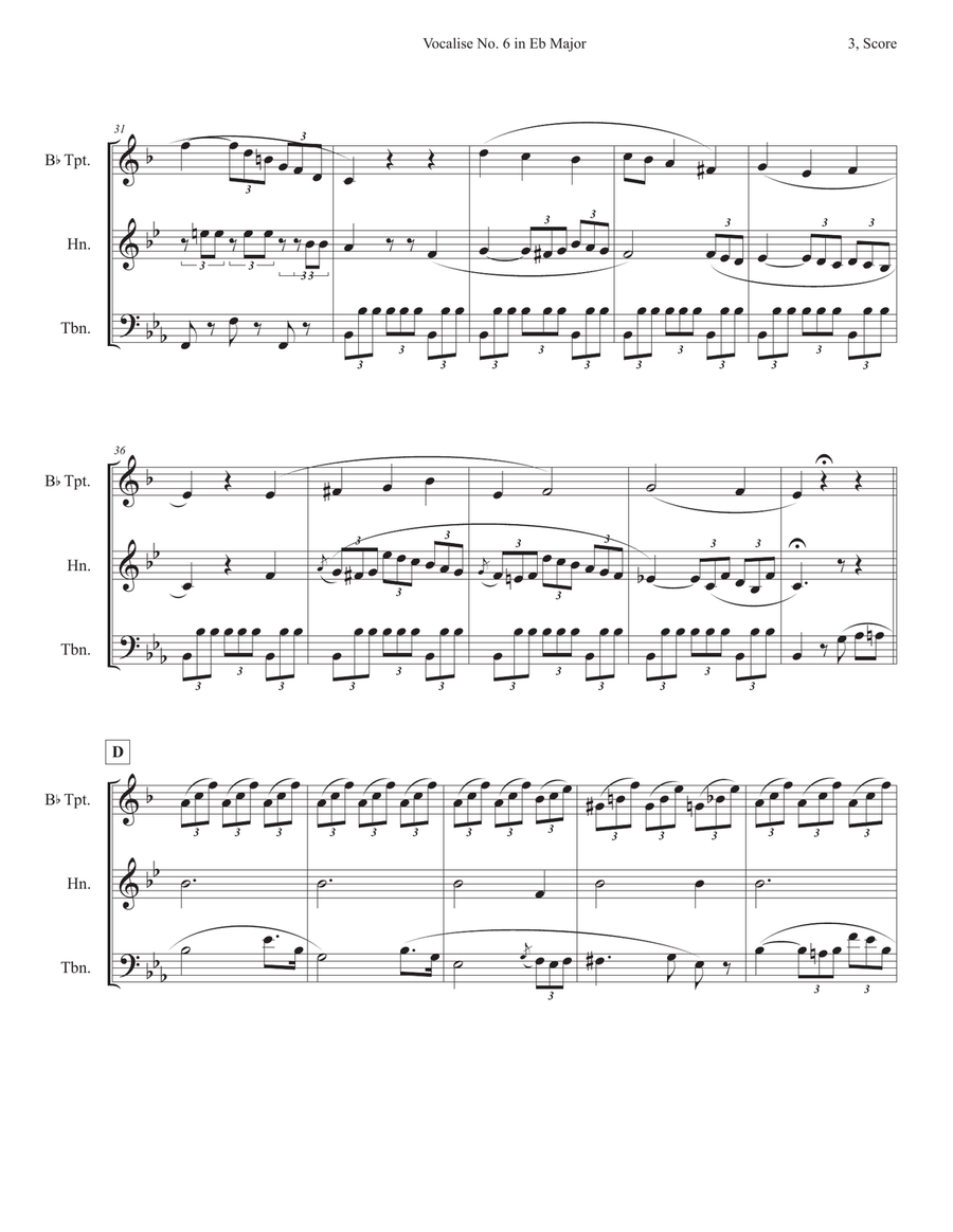 Vocalise No.6 in Eb Major School and Community scores gallery preview page 3