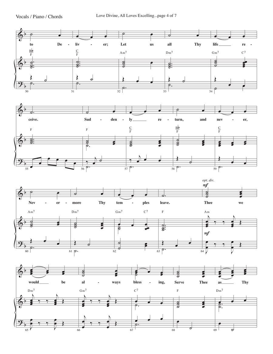 Love Divine, All Loves Excelling--Vocals / Piano / Chords package Piano, Vocal scores gallery preview page 4
