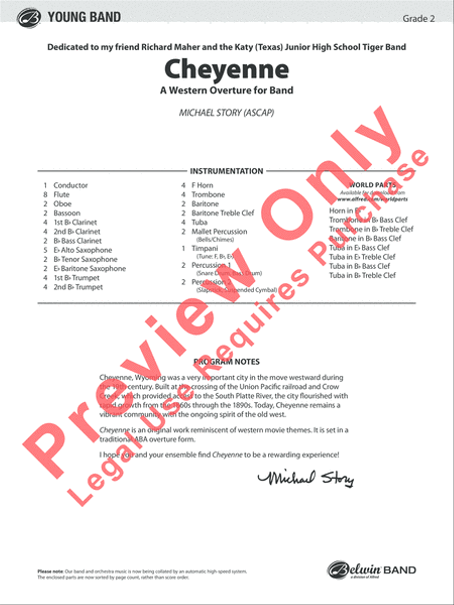 Cheyenne Cheyenne Concert Band scores gallery preview page 2