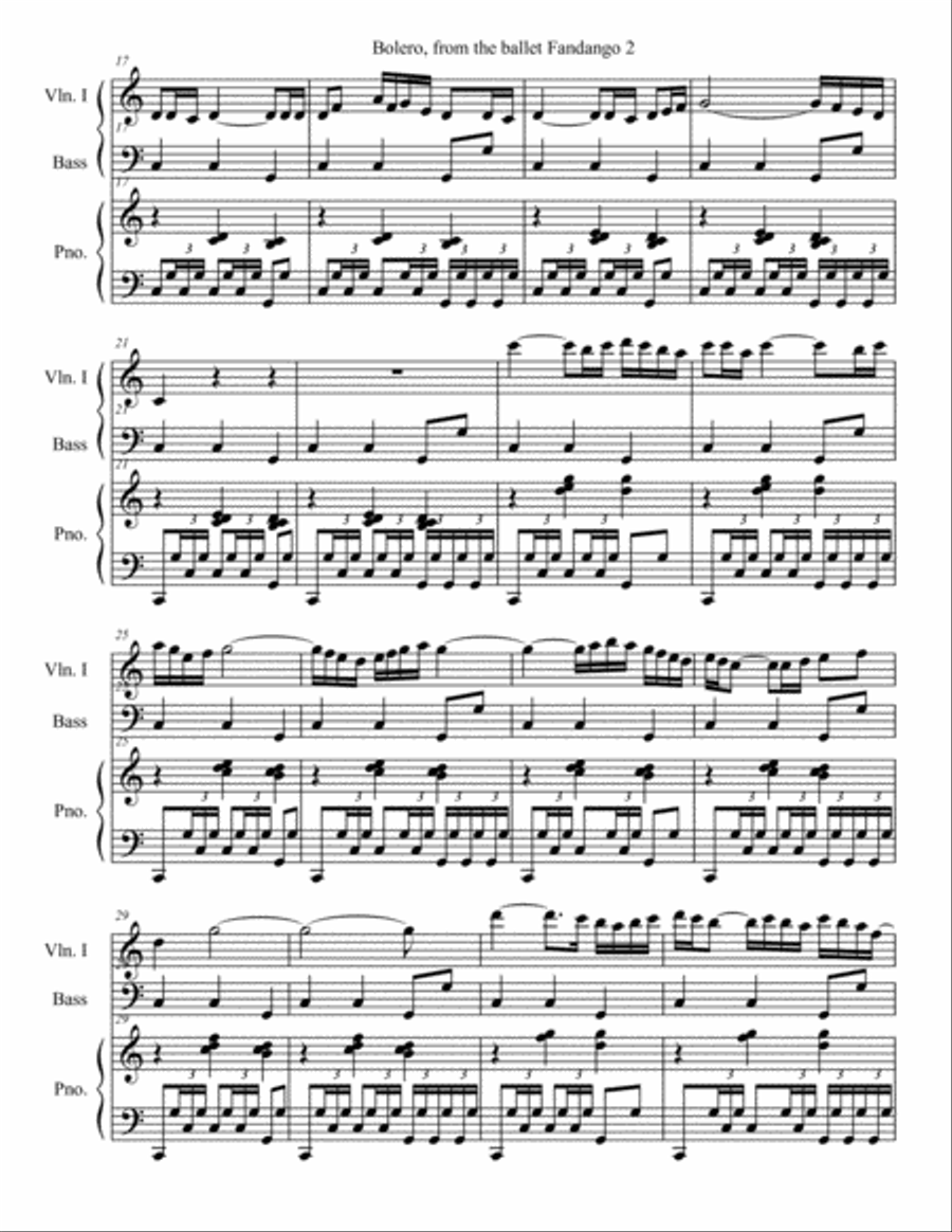 Boléro from the ballet Fandango, M.81 Double Bass scores gallery preview page 2