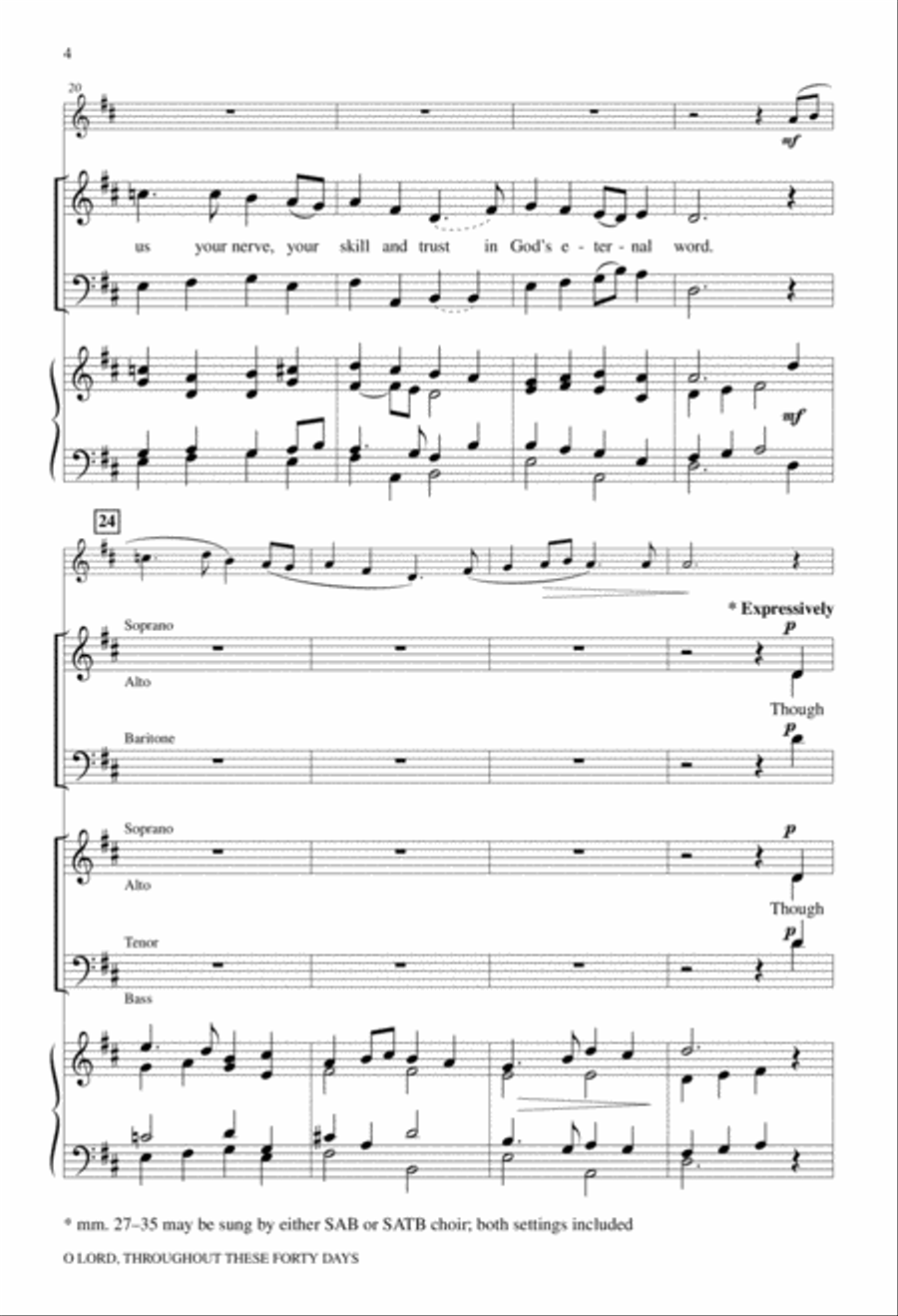 O Lord, throughout These Forty Days 3-Part scores gallery preview page 4