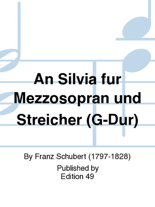 Book cover for An Silvia fur Mezzosopran und Streicher (G-Dur)