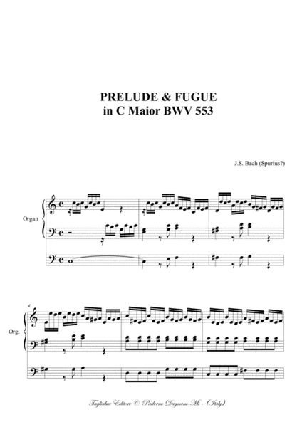 PRELUDE & FUGUE in C Maior - BWV 553 - For Organ 3 staff image number null