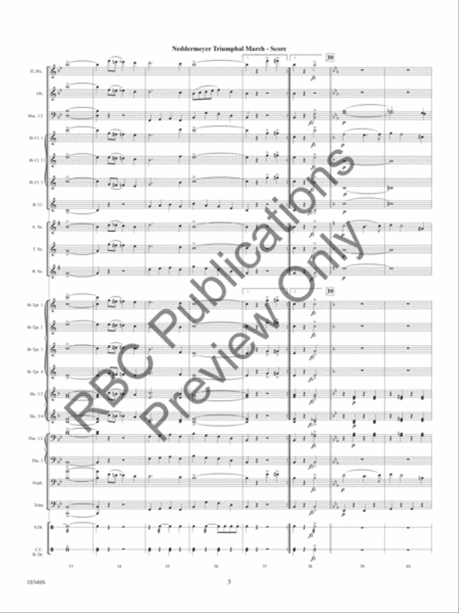 Neddermeyer Triumphal March (Score) Concert Band scores gallery preview page 8