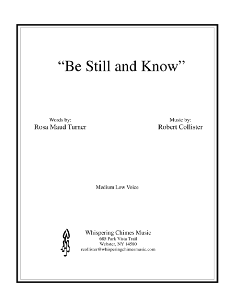 Be Still and Know (medium low voice) Low Voice scores gallery preview page 1