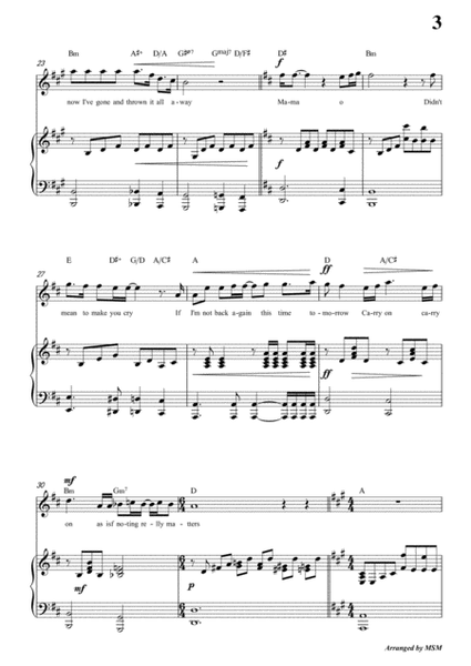 Bohemian Rhapsody,in A Major,for Voice and Piano