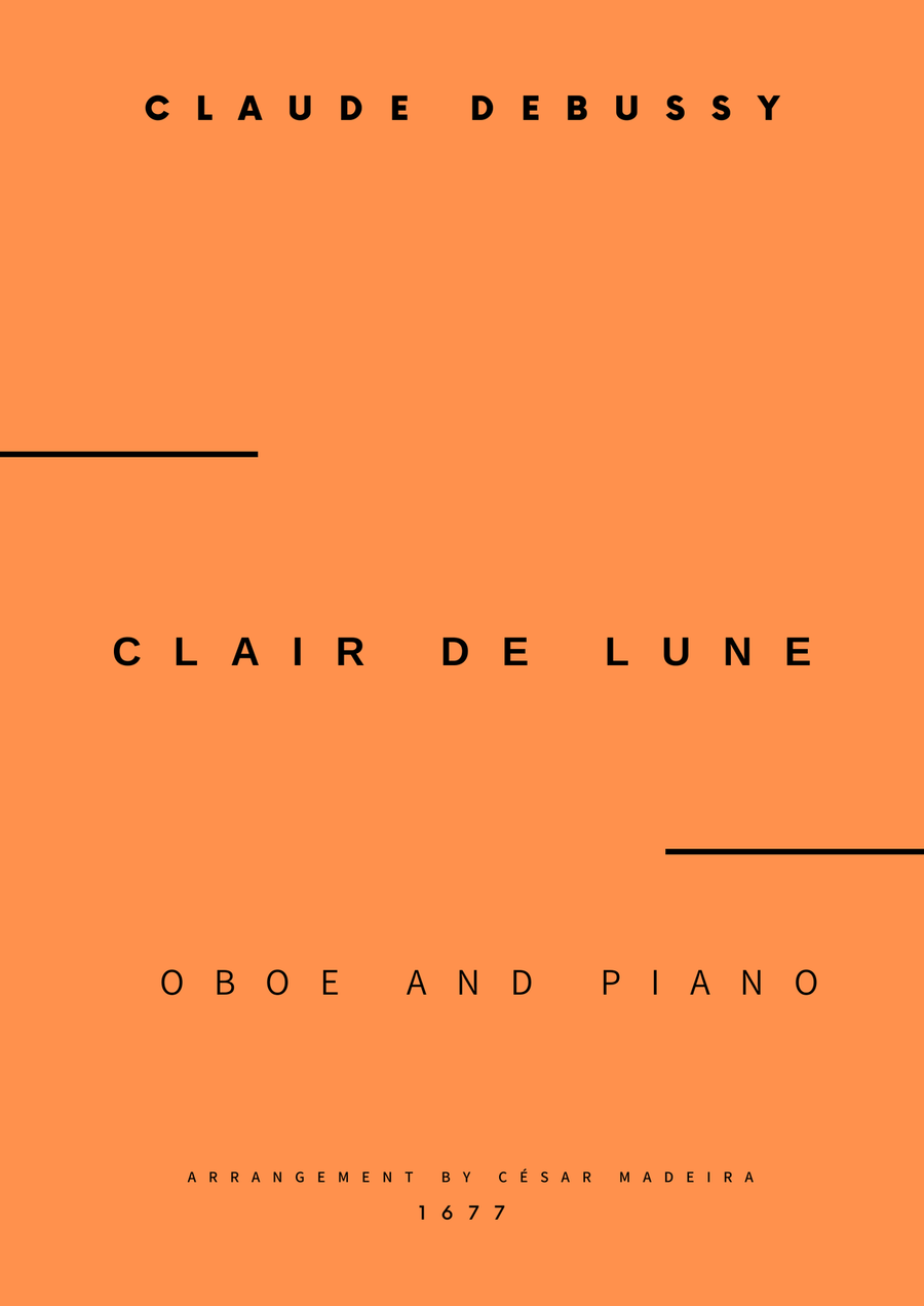 Clair de Lune by Debussy - Oboe and Piano (Full Score and Parts) Piano scores gallery preview page 1