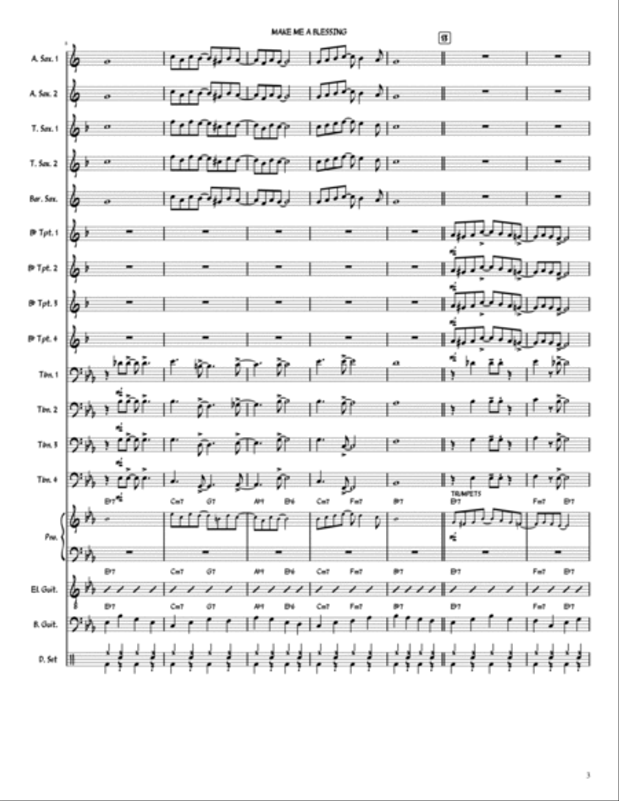 Make Me A Blessing Jazz Ensemble scores gallery preview page 3