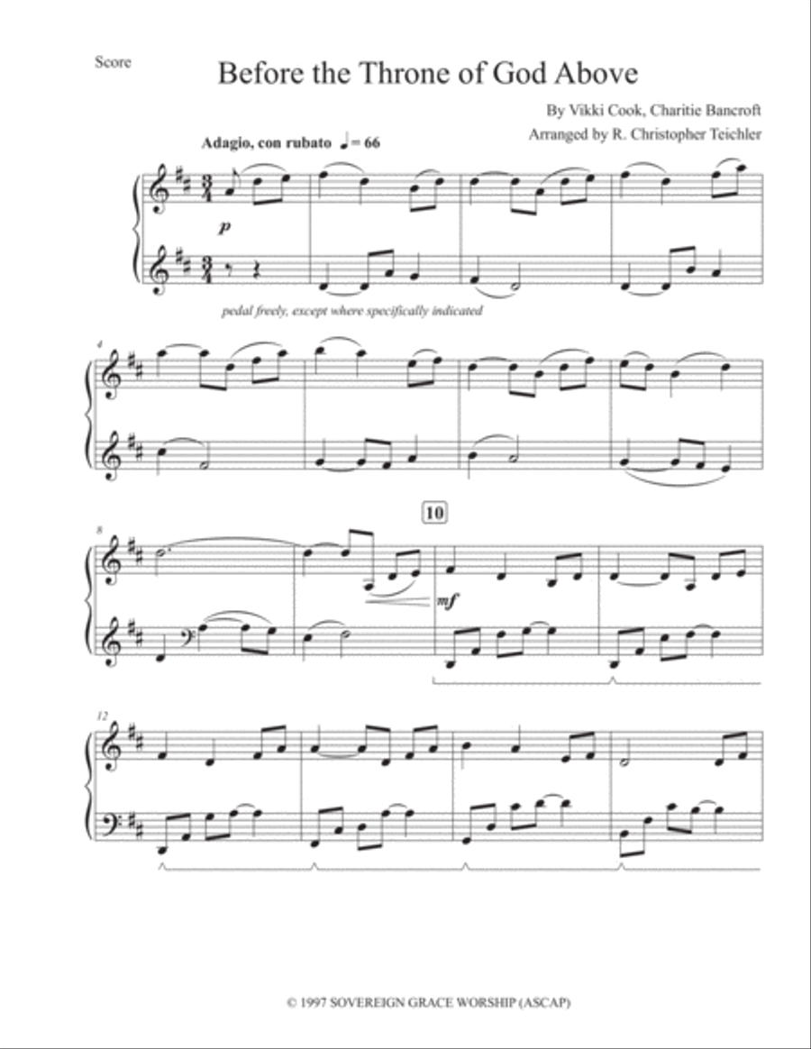 Before The Throne Of God Above Piano Solo scores gallery preview page 2