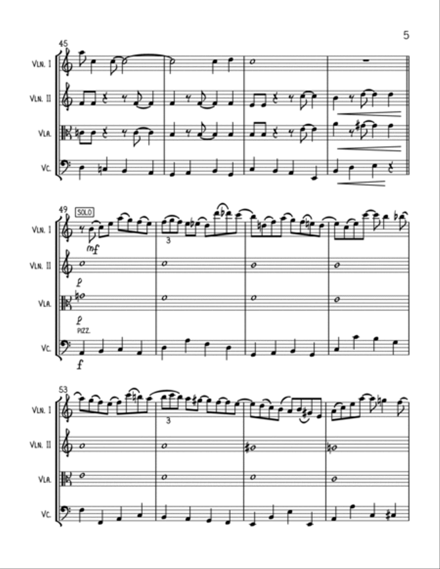 Fly Me To The Moon (in Other Words) String Quartet scores gallery preview page 5