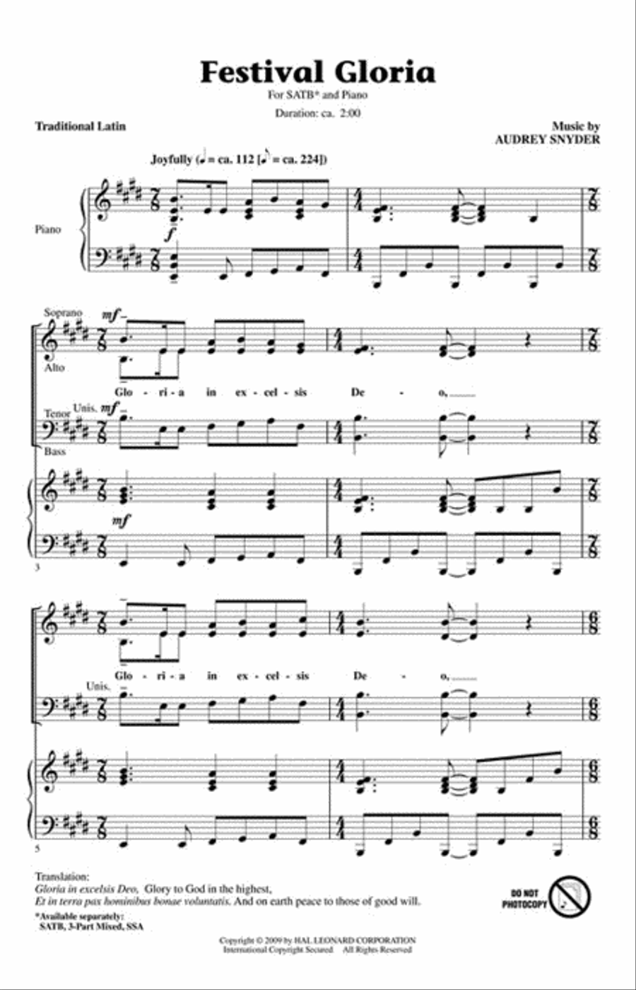 Festival Gloria Festival Gloria 4-Part scores gallery preview page 2