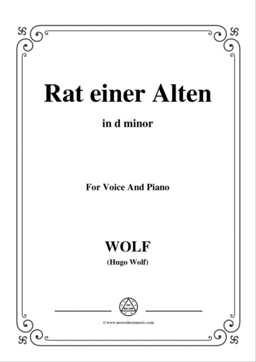 Wolf-Rat einer Alten in d minor,for Voice and Piano Voice Solo scores gallery preview page 1