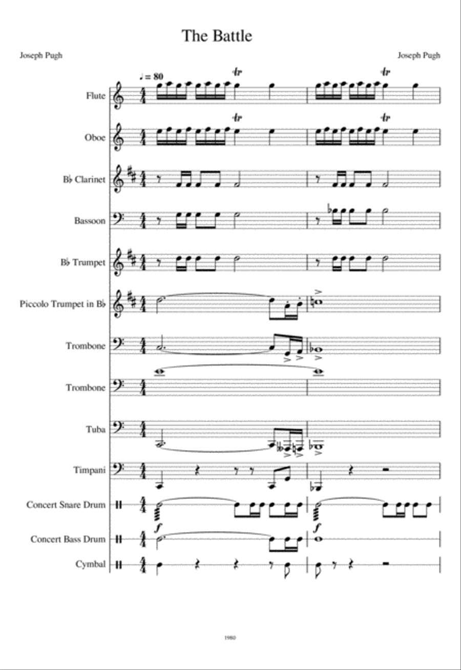 The Battle (for band) The Battle (for band) Jazz Ensemble scores gallery preview page 1