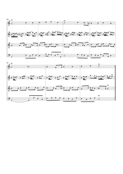 Der Tag, der ist so freudenreich, BWV 605 from Orgelbuechlein (arrangement for 4 recorders)