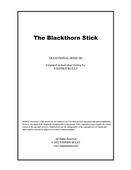 The Blackthorn Stick (Irish Traditional) - Lead sheet in original key of G