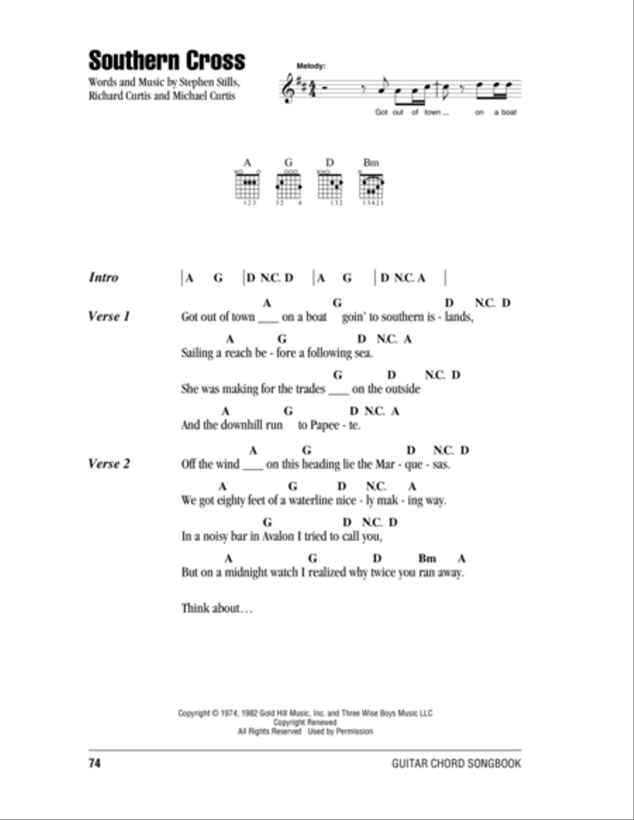 Southern Cross Acoustic Guitar scores gallery preview page 1