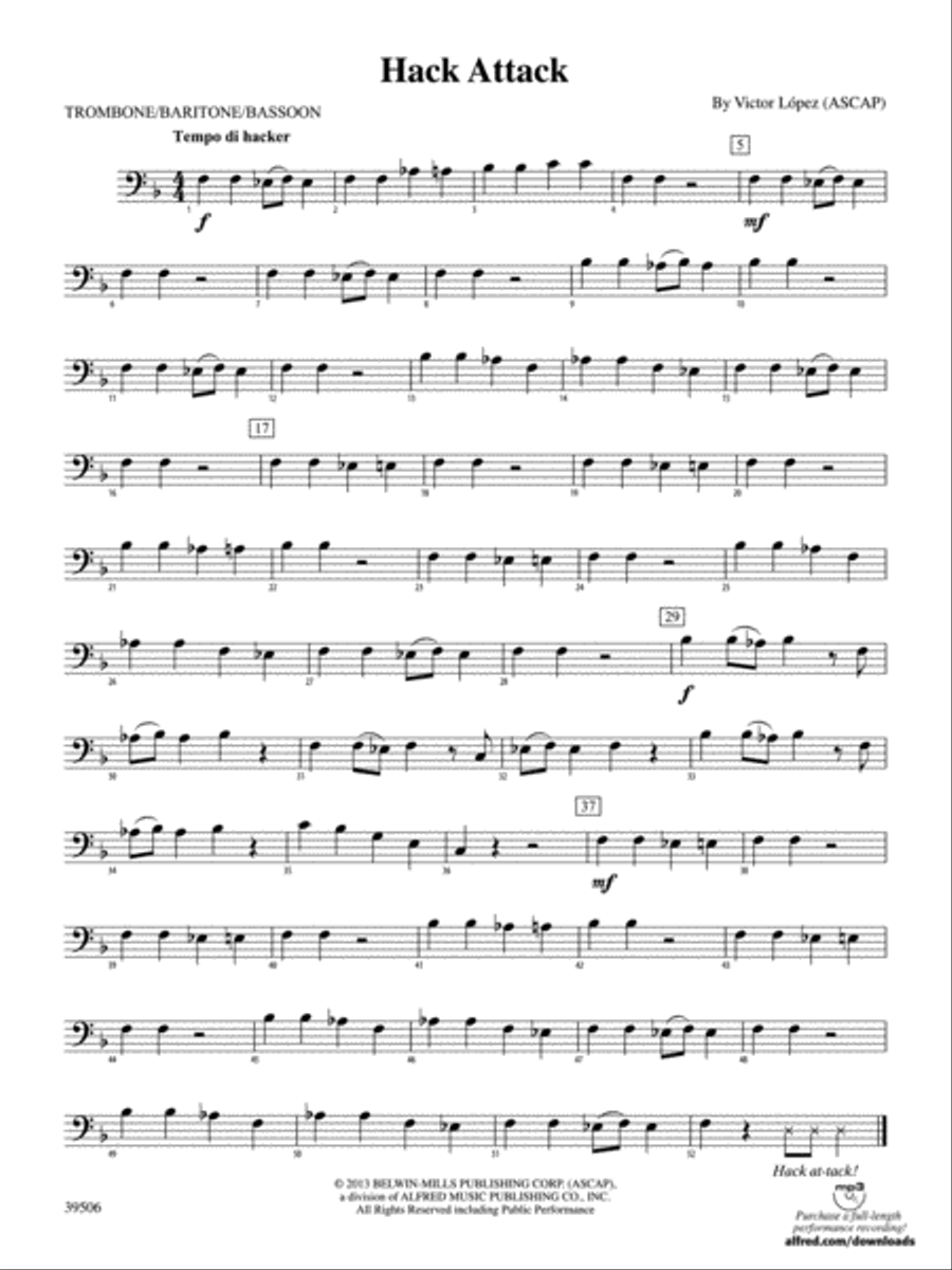 Hack Attack: 1st Trombone Concert Band scores gallery preview page 1