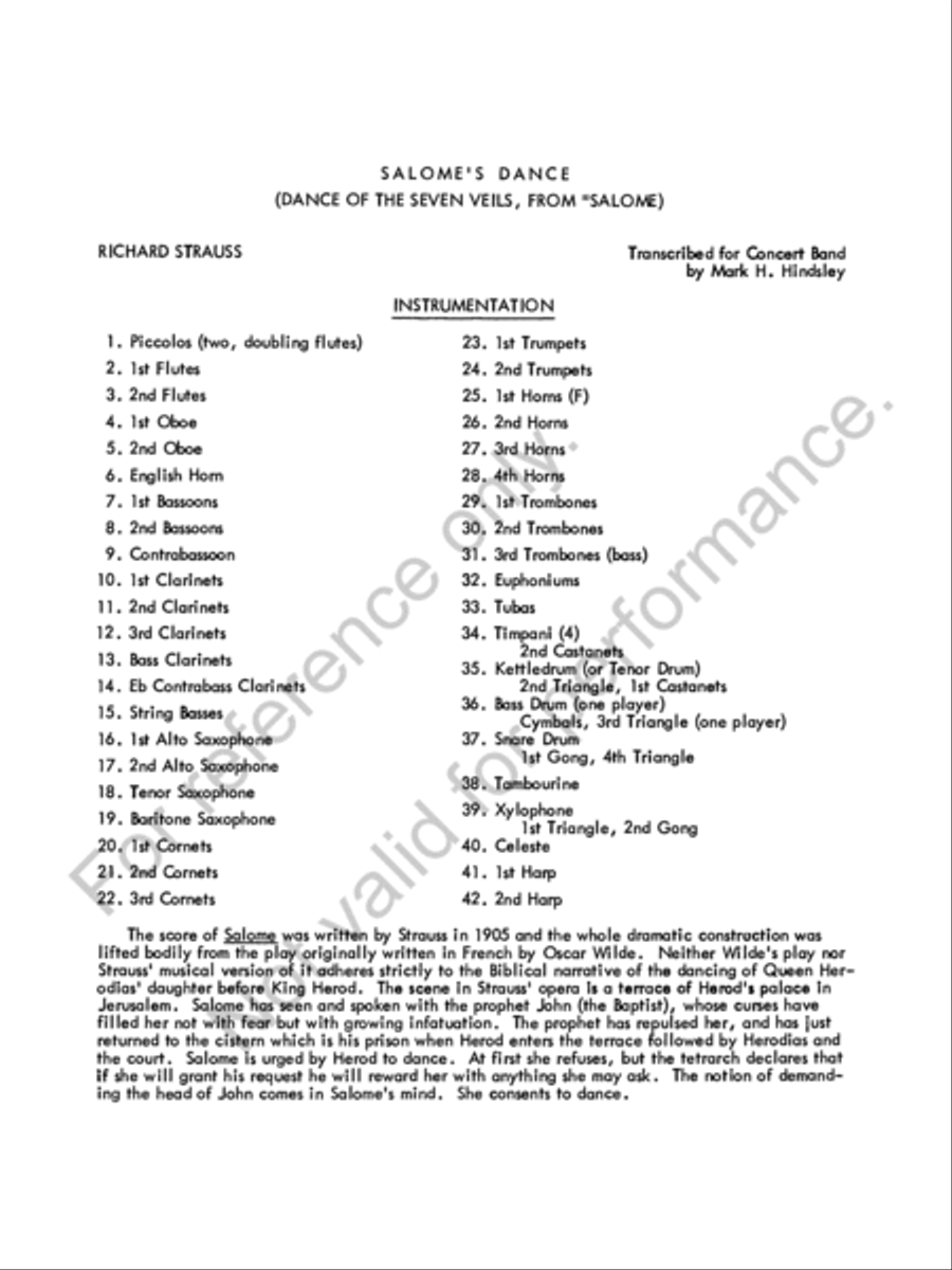 Salome's Dance (Dance of the Seven Veils) Concert Band scores gallery preview page 3