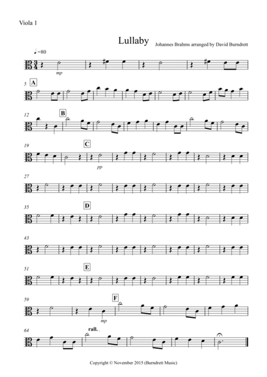 Brahms Lullaby for Viola Quartet image number null