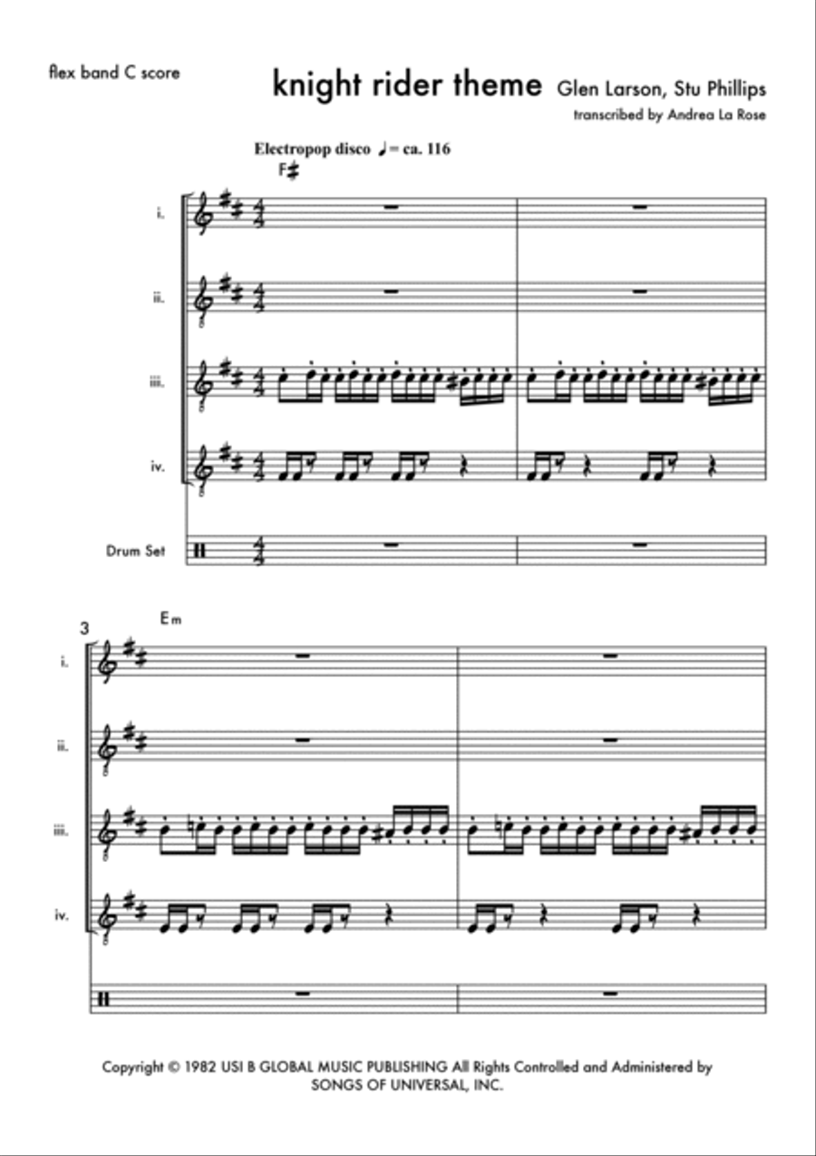 Knight Rider Theme Flute scores gallery preview page 2