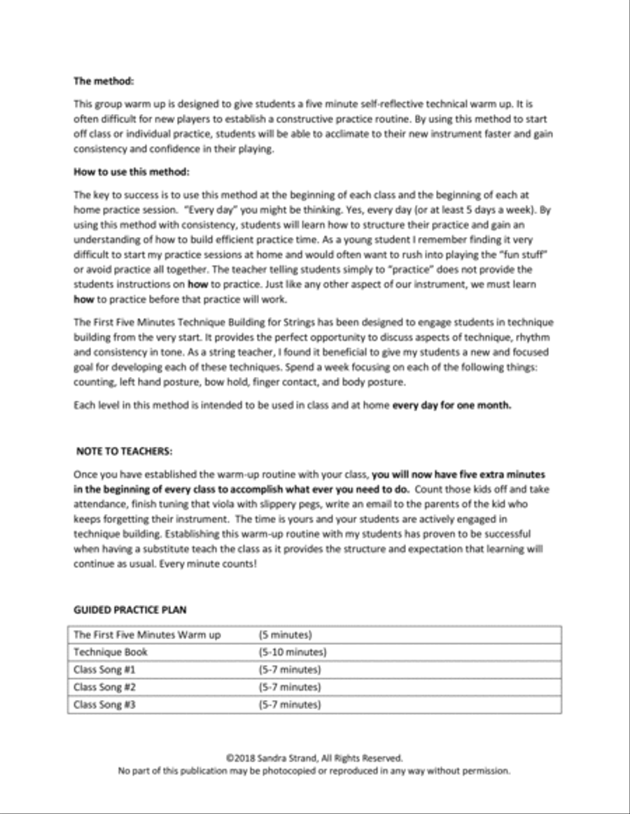 The First Five Minutes: Technique Building for Strings -Level 2 String Orchestra scores gallery preview page 2