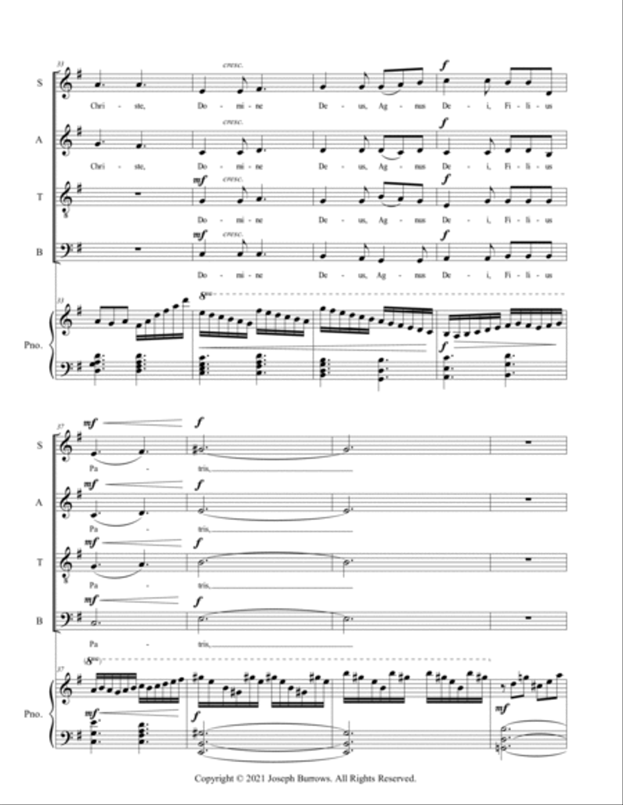 Gloria from Mass for Saint Joan of Arc - Vocal Score Divisi scores gallery preview page 4