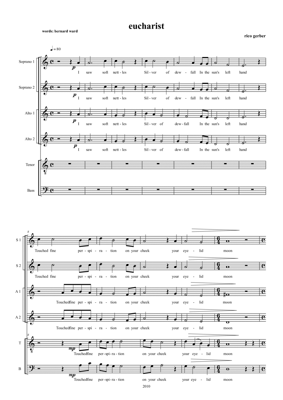 Eucharist Eucharist Divisi scores gallery preview page 1